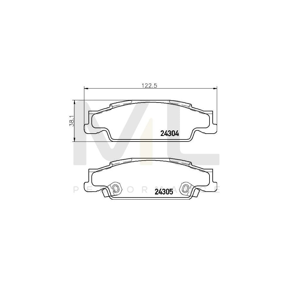 Brembo P 09 007 Brake Pad Set With Acoustic Wear Warning, With Brake Caliper Screws | ML Performance Car Parts