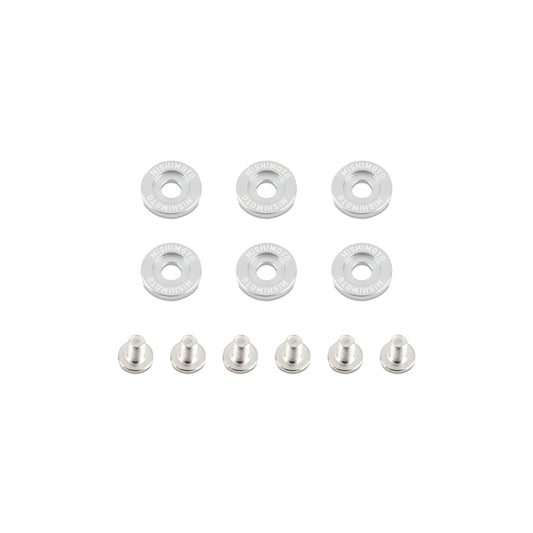 Mishimoto MMFW-LG-6SL Large Fender Washer Kit (6pcs) - Silver