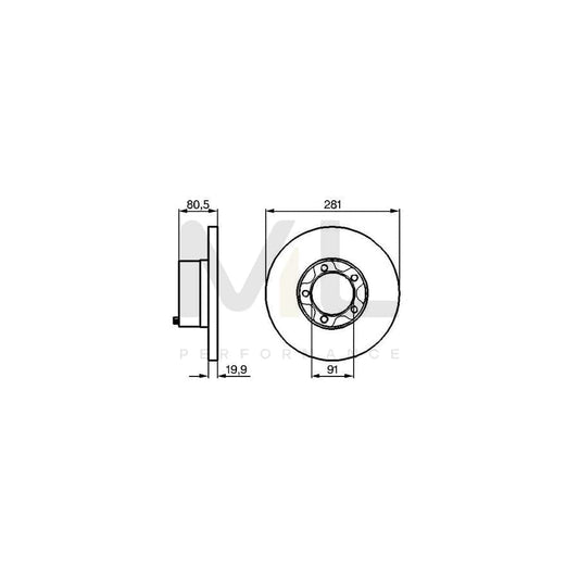 BOSCH 0 986 478 138 Brake Disc for VW LT Solid, Oiled | ML Performance Car Parts