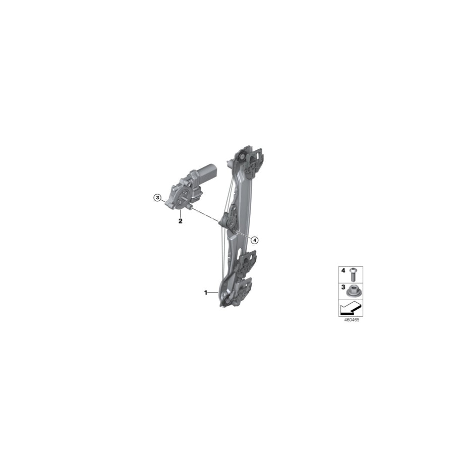 Genuine BMW 67627473090 F39 Drive, Window Lifter, Rear Right (Inc. X2 18d, X2 16d & X2 28i) | ML Performance UK