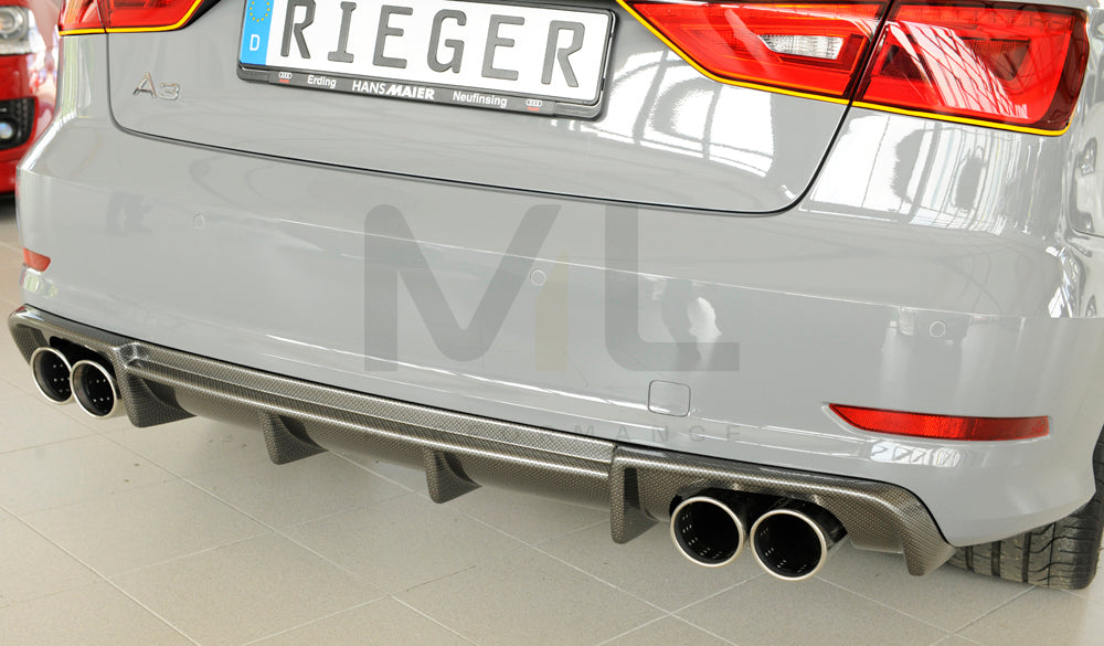 Rieger 00099368 Audi 8V A3 Rear Diffuser 5 | ML Performance UK Car Parts
