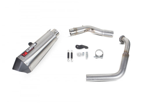 Scorpion RYA97SYSSEO Yamaha MT-125 Serket Taper Full System - Brushed Stainless Steel Sleeve | ML Performance UK UK