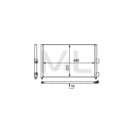 MAHLE ORIGINAL AC 371 000S Air conditioning condenser without dryer | ML Performance Car Parts