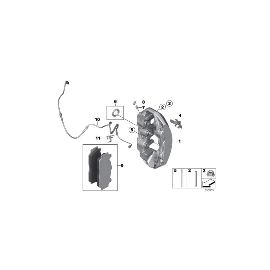 Genuine BMW 34117852119 F13 F06 Caliper Housing Left (Inc. M5 & M6) | ML Performance UK Car Parts