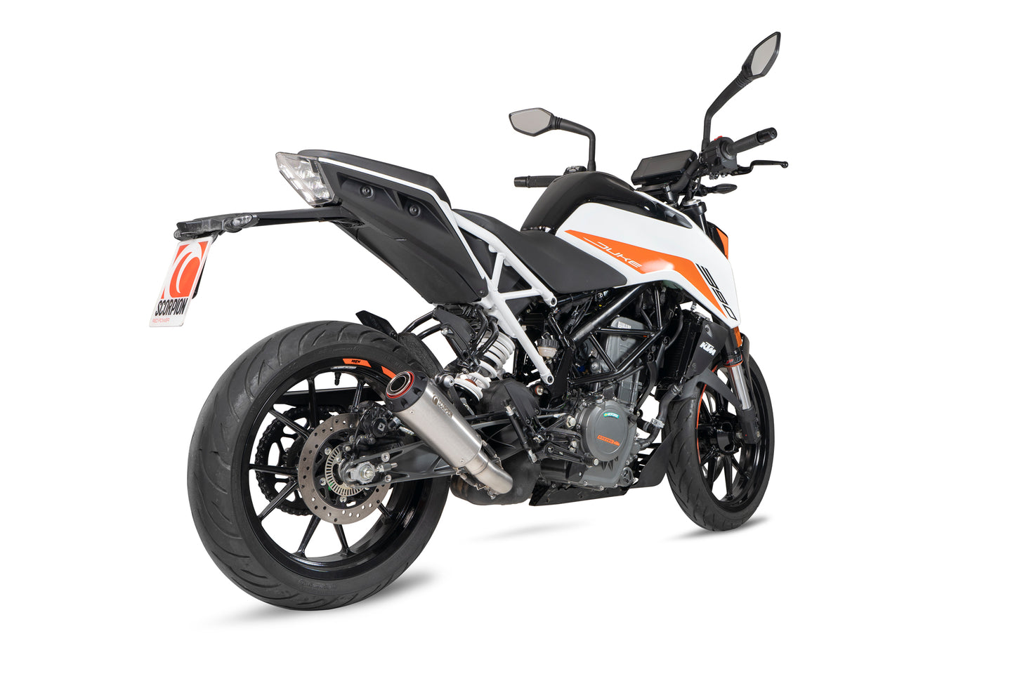 Scorpion PKT92SEO KTM 390 Duke Red Power Slip-On - Stainless Steel Sleeve | ML Performance UK UK