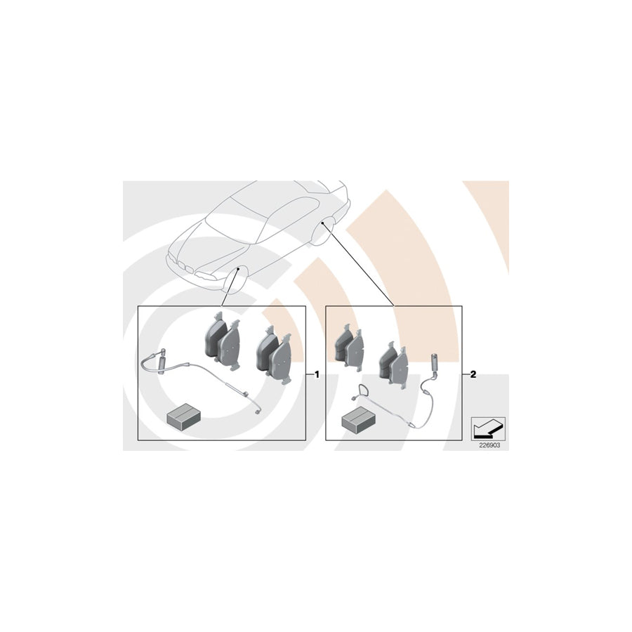 Genuine BMW 34112464196 F30 F34 F31 Set Of Brake Pads With Wear Sensors VALUE LINE (Inc. 335dX, 114d & 116d ed) | ML Performance UK