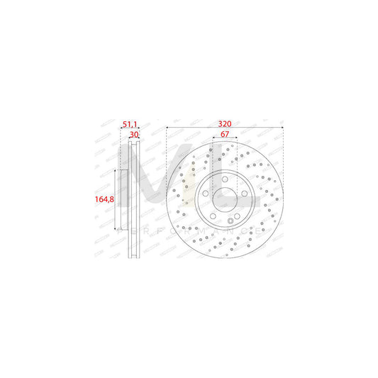 FERODO DDF2559C Brake Disc Vented, Coated | ML Performance Car Parts