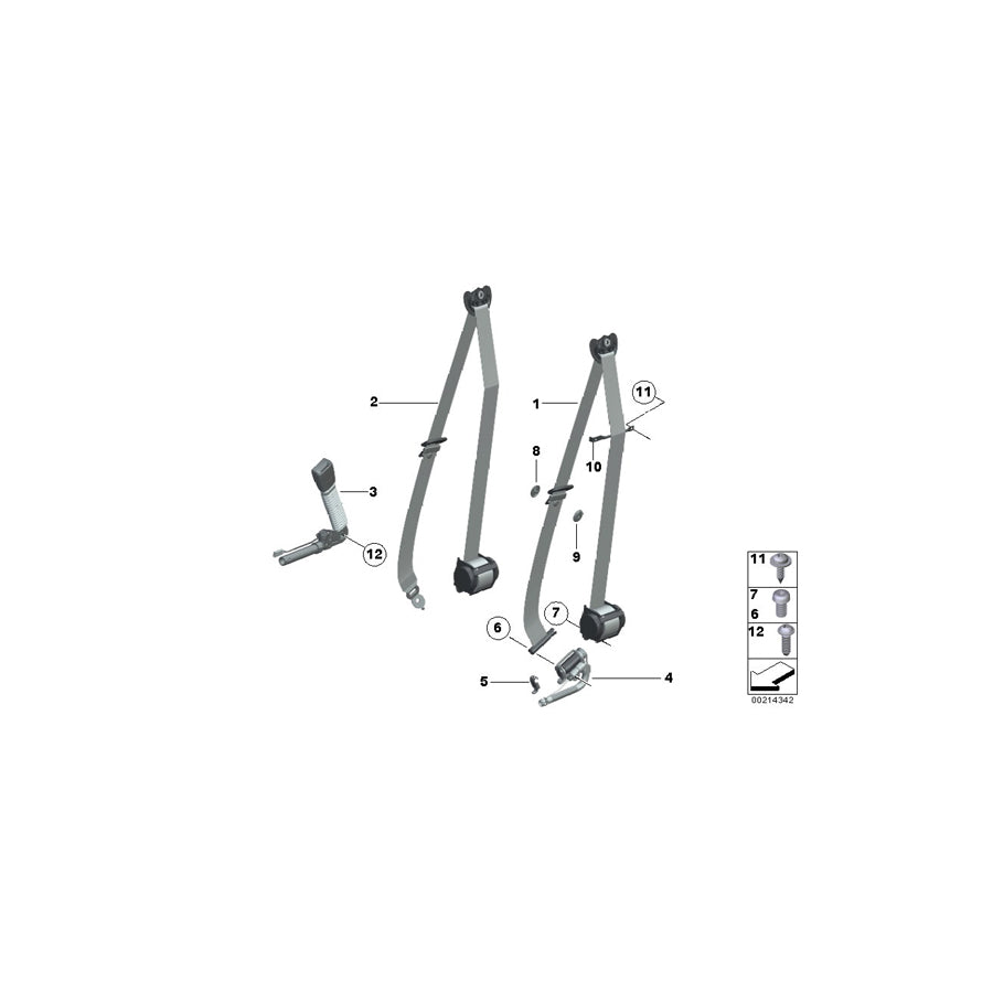 Genuine BMW 72117233509 Upper Belt Front Left SCHWARZ (Inc. 535i & 535iX) | ML Performance UK