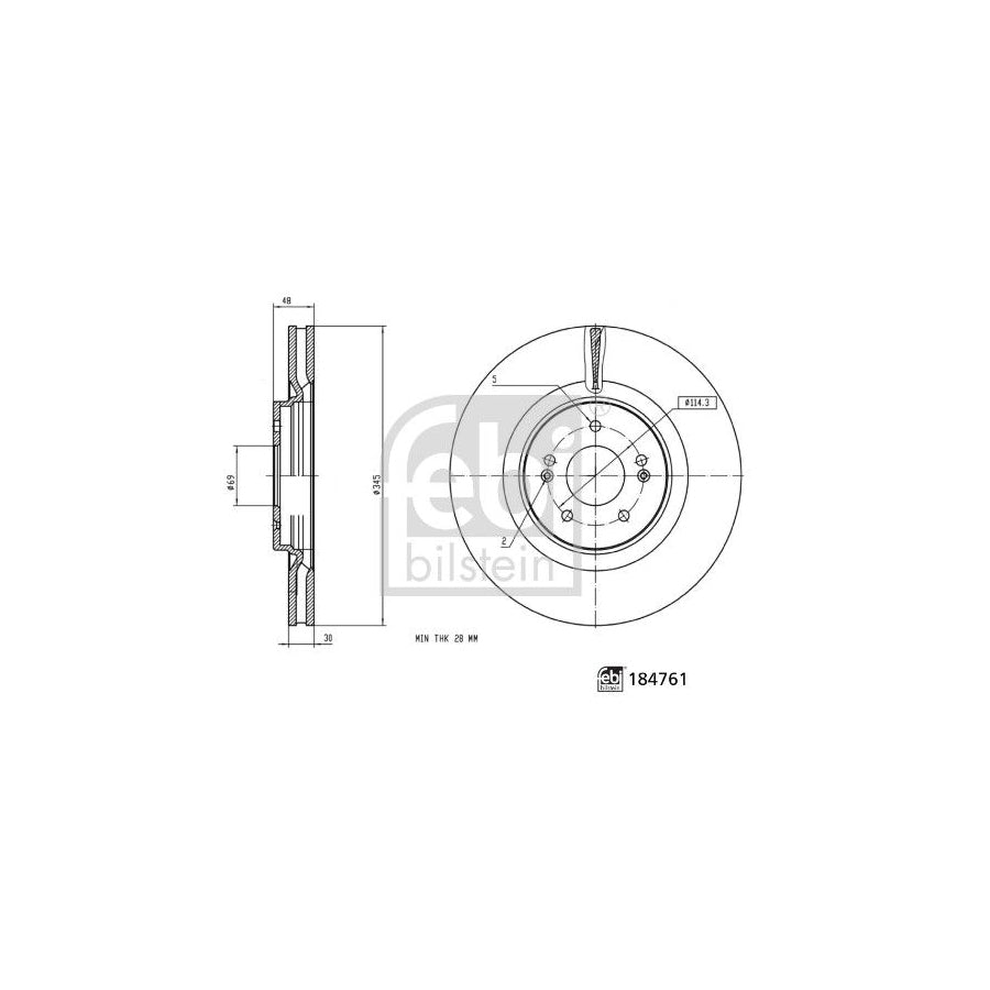 Febi Bilstein 184761 Brake Disc