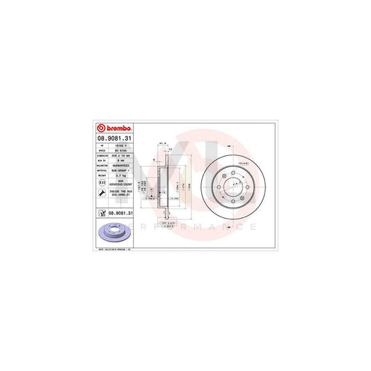 BREMBO 08.9081.31 Brake Disc for KIA CERATO Solid, Coated, with bolts/screws | ML Performance Car Parts