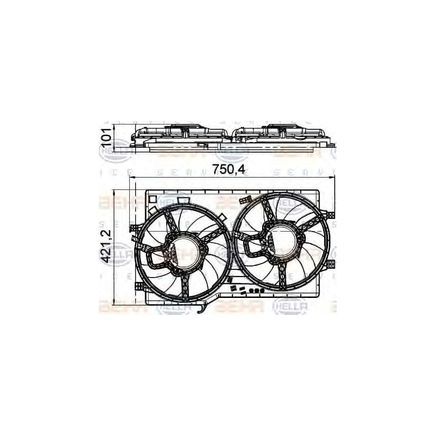 Hella 8EW 351 041-321 Fan, Radiator