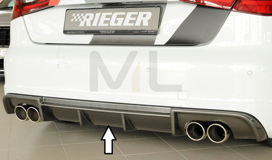 Rieger 00099372 Audi 8V S3 Rear Diffuser 1 | ML Performance UK Car Parts
