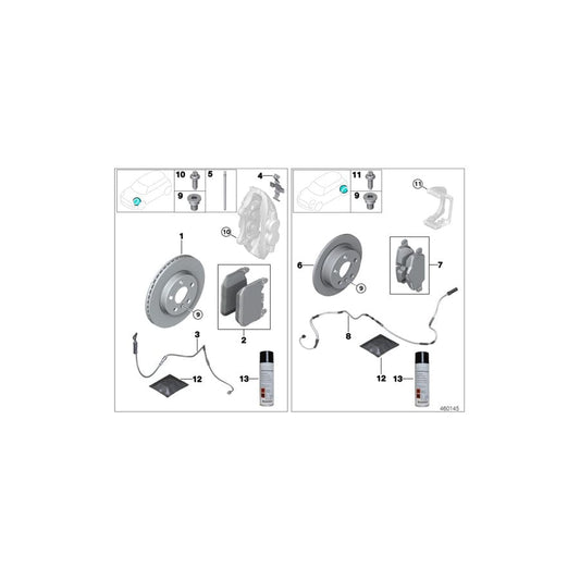 Genuine BMW 34116880735 G12 G11 G30 Repair Kit, Brake Pads Asbestos-Free (Inc. 740LdX, 740iX & 740e) | ML Performance UK Car Parts