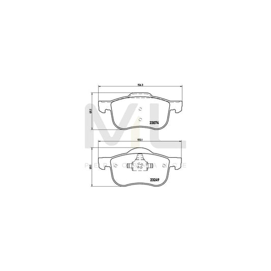 Brembo P 86 020 Brake Pad Set Excl. Wear Warning Contact | ML Performance Car Parts