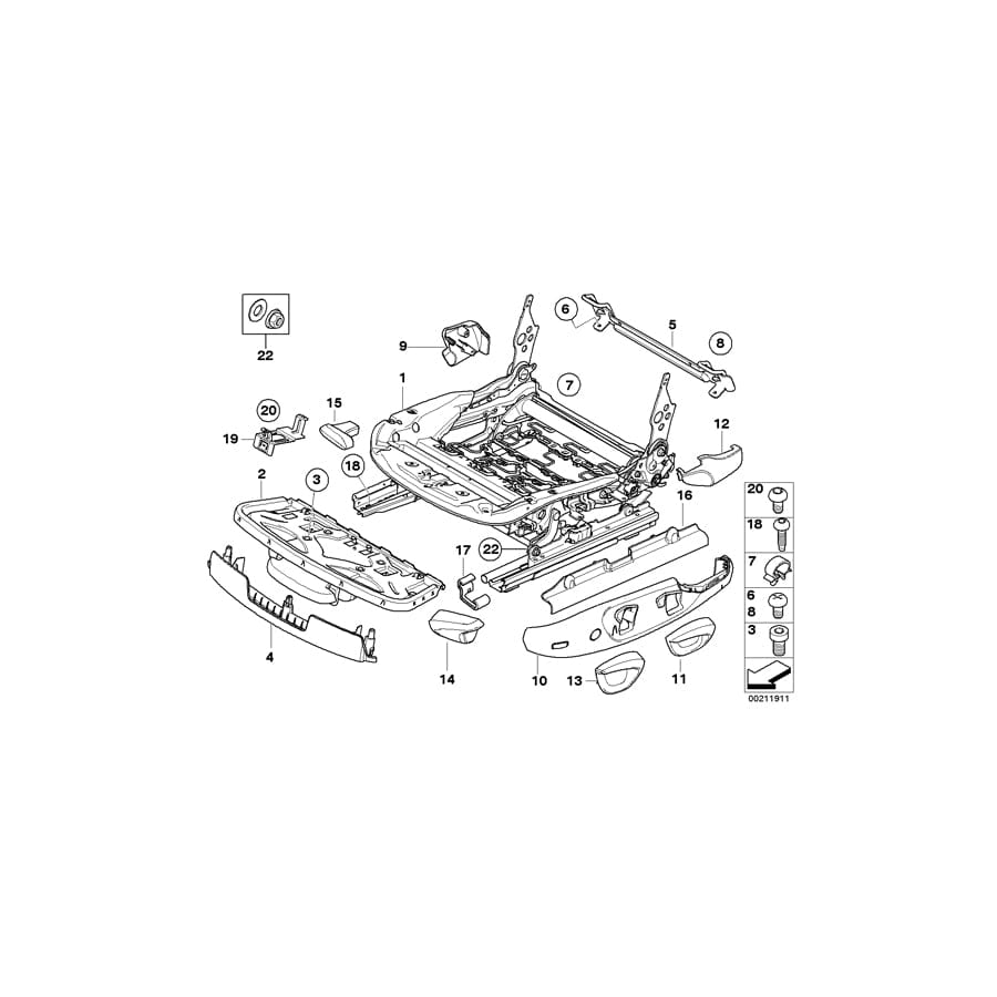 Genuine BMW 52109133415 E88 Seat Mechanism Left (Inc. 125i, 120i & 118i) | ML Performance UK Car Parts