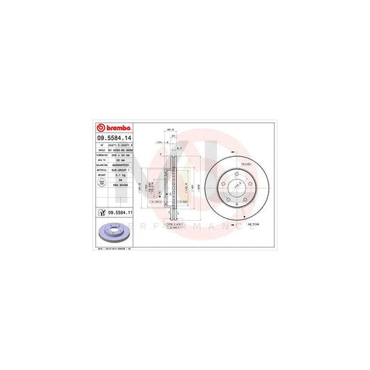BREMBO 09.5584.14 Brake Disc Internally Vented | ML Performance Car Parts