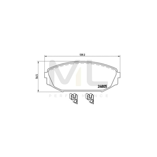 Brembo P 28 049 Brake Pad Set For Honda Odyssey With Acoustic Wear Warning | ML Performance Car Parts