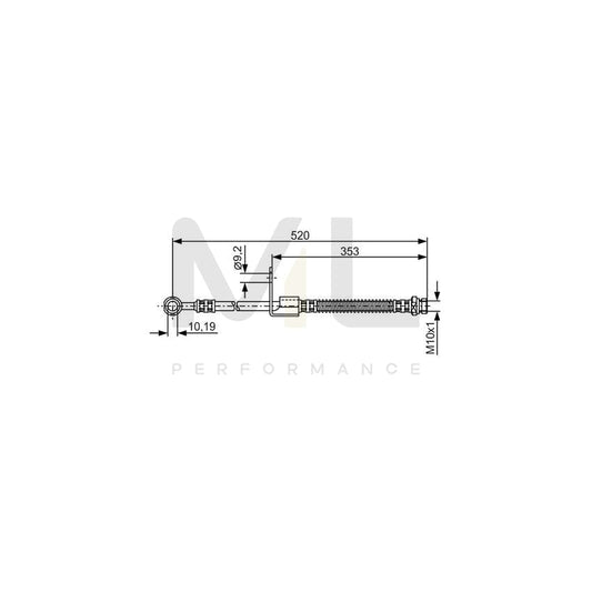 BOSCH 1 987 481 321 Brake Hose 510mm, M10x1 | ML Performance Car Parts