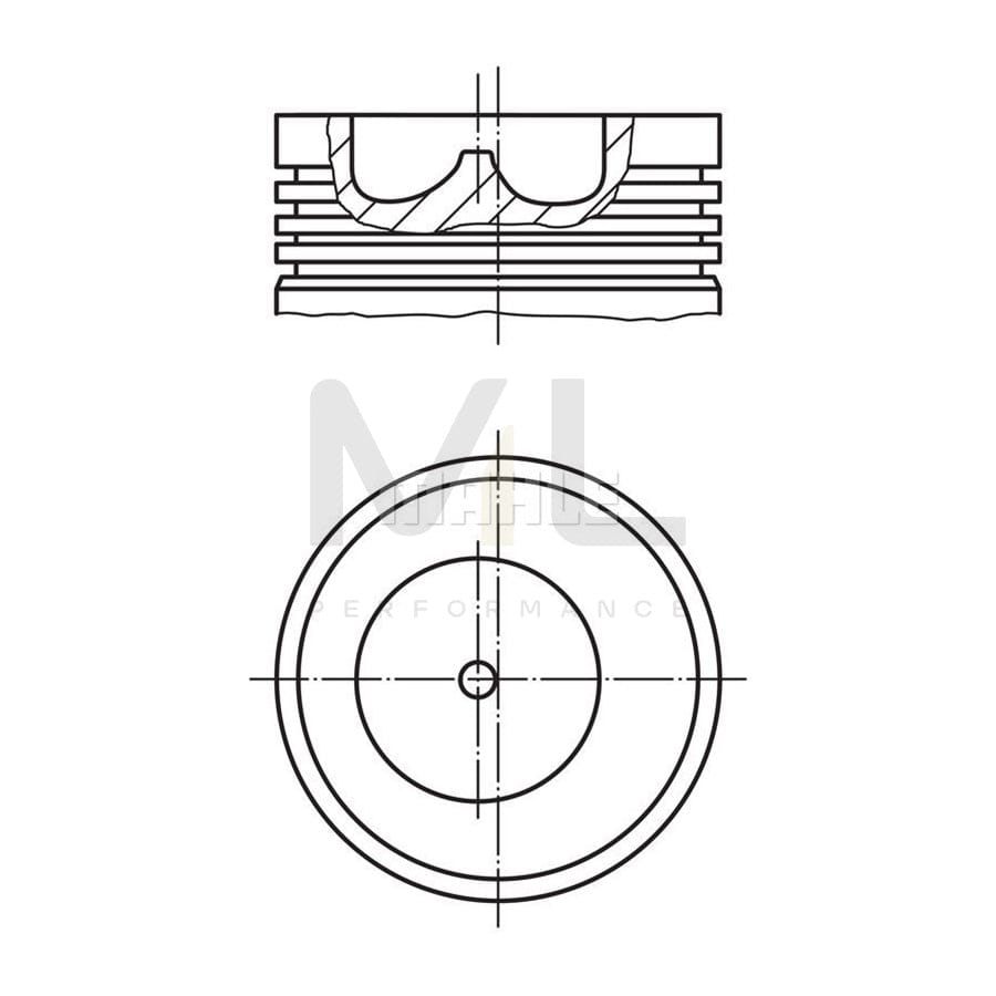 MAHLE ORIGINAL 101 99 00 Piston 108,0 mm, with piston ring carrier, without cooling duct | ML Performance Car Parts