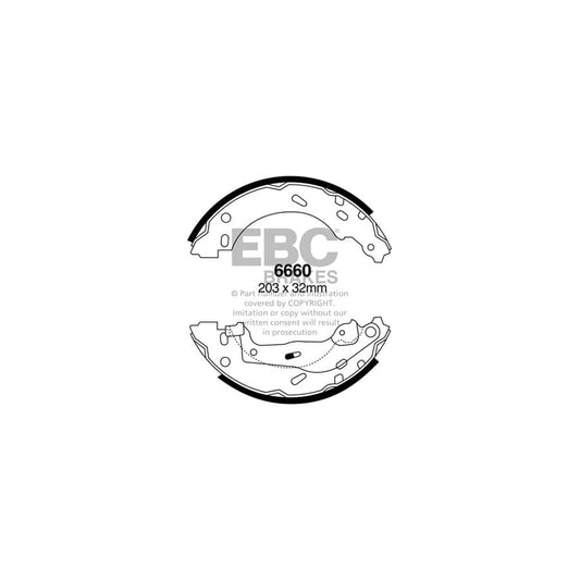 EBC 6660 Smart Fortwo (W451) Rear Brake Shoes 1 | ML Performance UK Car Parts