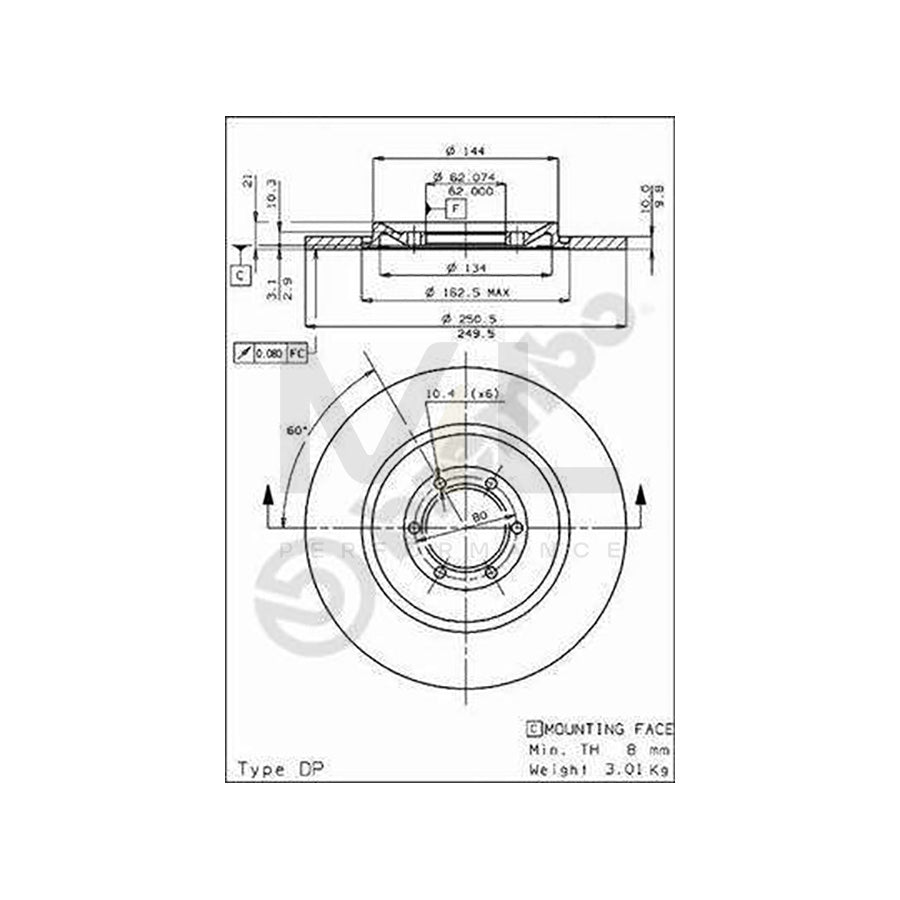 BREMBO 08.1987.10 Brake Disc for ALFA ROMEO ALFETTA Solid | ML Performance Car Parts