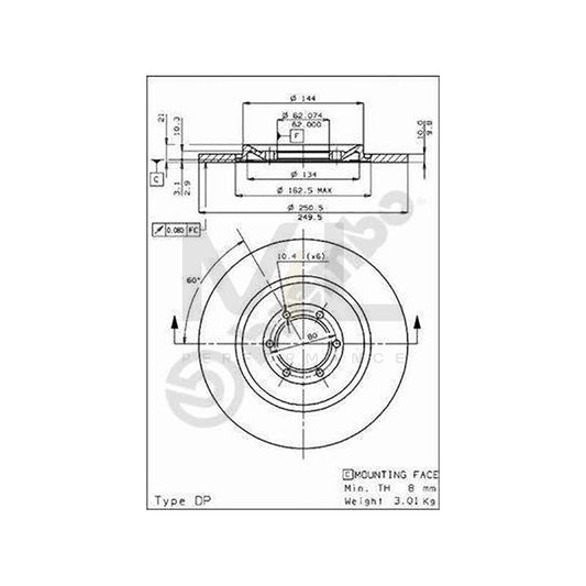 BREMBO 08.1987.10 Brake Disc for ALFA ROMEO ALFETTA Solid | ML Performance Car Parts