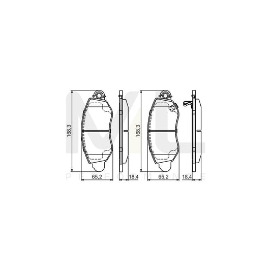 Bosch 0986495443 Brake Pad Set For Ford Transit With Anti-Squeak Plate, With Mounting Manual BP2075 | ML Performance Car Parts