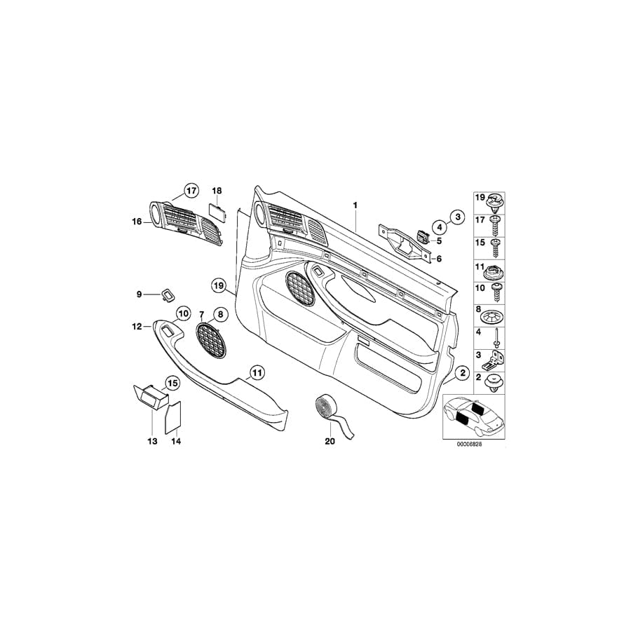 Genuine BMW 64228364034 E39 Fresh Air Grille, Right DUNKELBEIGE (Inc. 520d, 525d & 540i) | ML Performance UK Car Parts