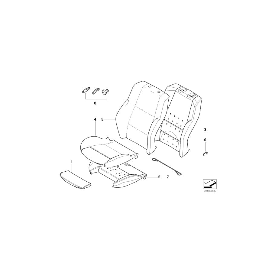 Genuine BMW 52107117019 E63 E63 Seat Cover Leather CREAMBEIGE (Inc. 630i, 645Ci & 650i) | ML Performance UK Car Parts