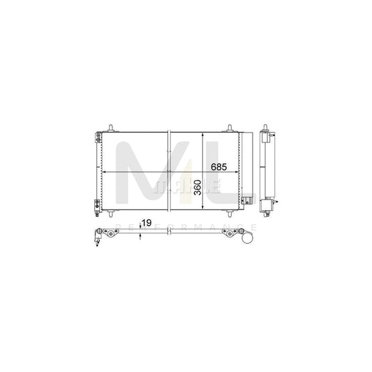 MAHLE ORIGINAL AC 592 000S Air conditioning condenser with dryer, with seal ring | ML Performance Car Parts