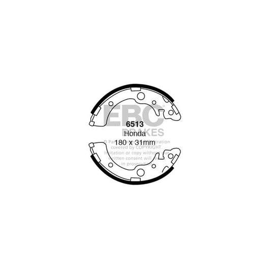 EBC 6513 Honda Civic Rear Brake Shoes 1 | ML Performance UK Car Parts