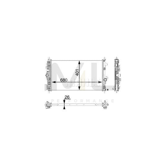 MAHLE ORIGINAL CR 927 000P Engine radiator Brazed cooling fins, Manual Transmission | ML Performance Car Parts