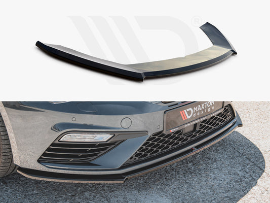Maxton Design SE-LE-3F-CU-FD4T Front Splitter V4 Seat Leon Cupra/ Fr MK3 Facelift | ML Performance UK Car Parts