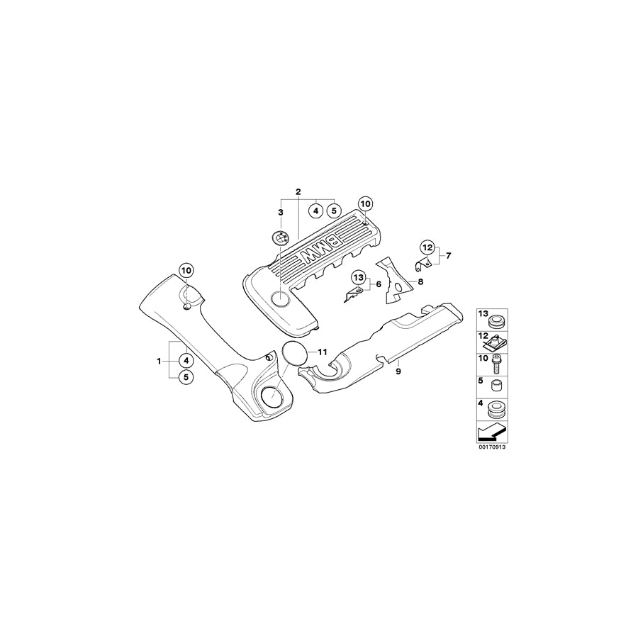 Genuine BMW 11142248251 E39 E38 E53 Holder, Cover (Inc. 530d, X5 3.0d & 730d) | ML Performance UK Car Parts