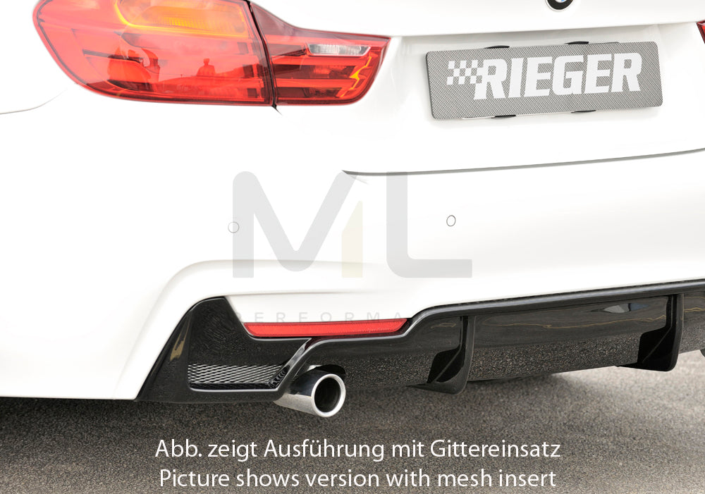 Rieger 00088054 BMW 4 Series F32 F33 F36 Rear Diffuser 2 | ML Performance UK Car Parts