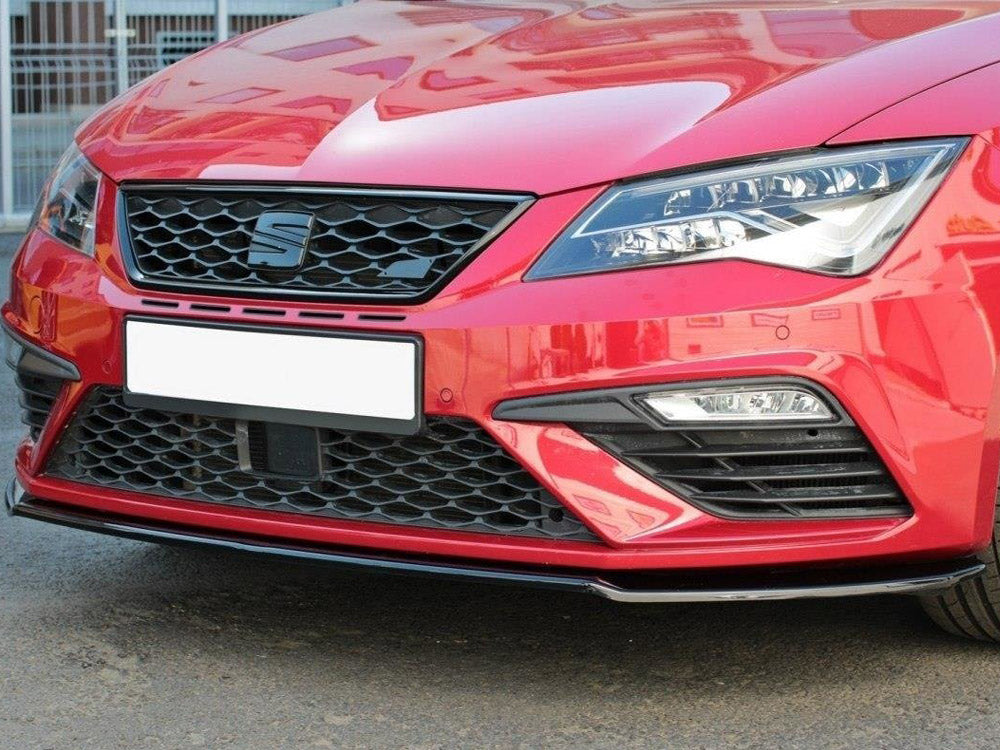 Maxton Design SE-LE-3F-CU-FD2T Front Splitter V.2 Seat Leon MK 3.5 Cupra/fr (2017-2019) | ML Performance UK Car Parts