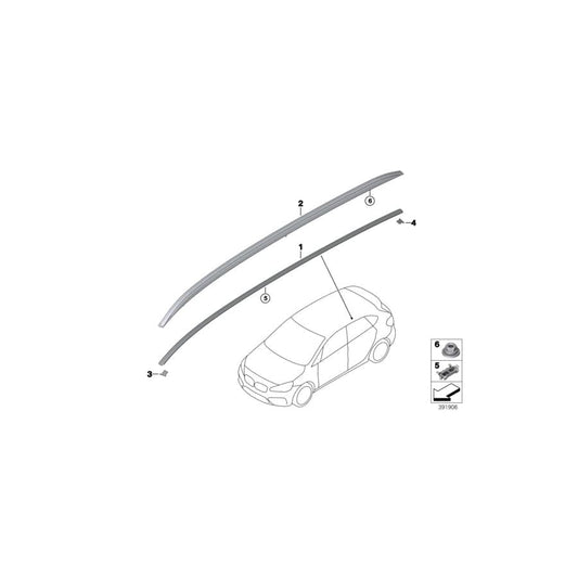 Genuine BMW 51137399322 F46 F45 Support, Roof Trim Strip, Front (Inc. 218d, 225i & 218dX) | ML Performance UK Car Parts