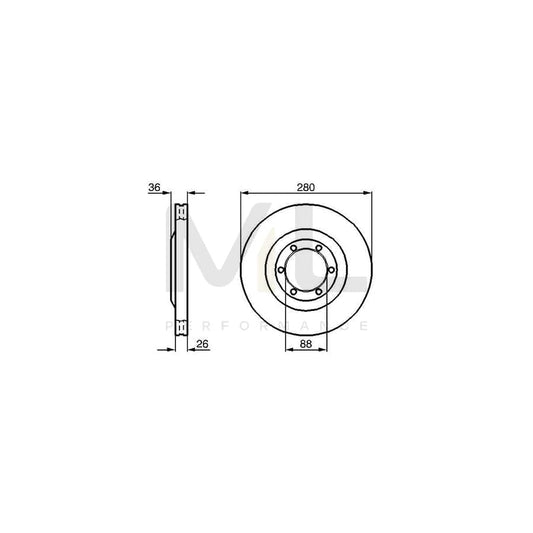 BOSCH 0 986 478 437 Brake Disc Internally Vented, Vented, Coated | ML Performance Car Parts