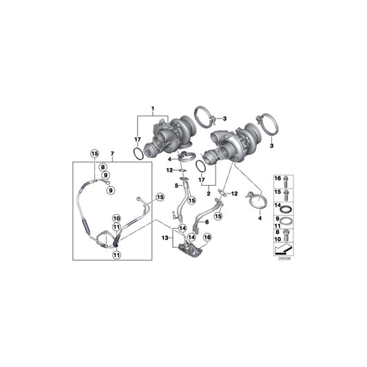 Genuine BMW 11429453893 F12 F06 Exhaust Turbocharger Oil Return Line ZYL. 1-4 (Inc. AlpinaB7, 750LiX 4.4 & M550iX) | ML Performance UK Car Parts