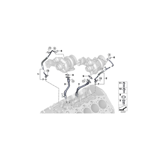 Genuine BMW 11429453879 G30 G05 G16 Exhaust Turbocharger Oil Return Line CYL. 5-8 (Inc. X5 M50iX, 750LiX & 750iX) | ML Performance UK Car Parts