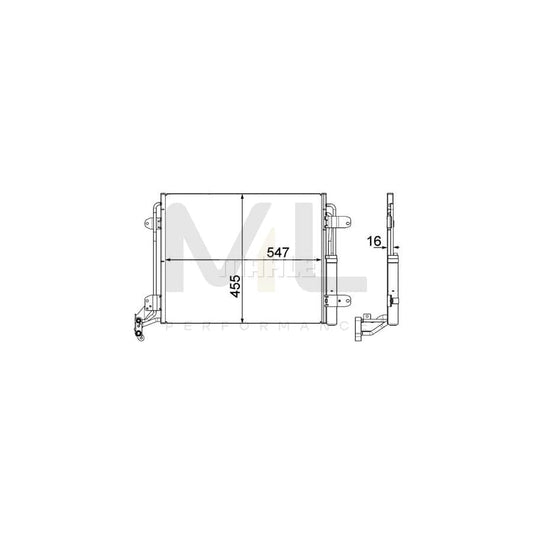 MAHLE ORIGINAL AC 454 000P Air conditioning condenser for VW TIGUAN with dryer | ML Performance Car Parts