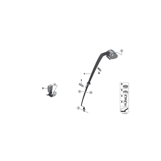 Genuine BMW 72118092862 F32 F22 F87 Upper Belt Rear Right M (Inc. 430i, M2 Competition & M2) | ML Performance UK