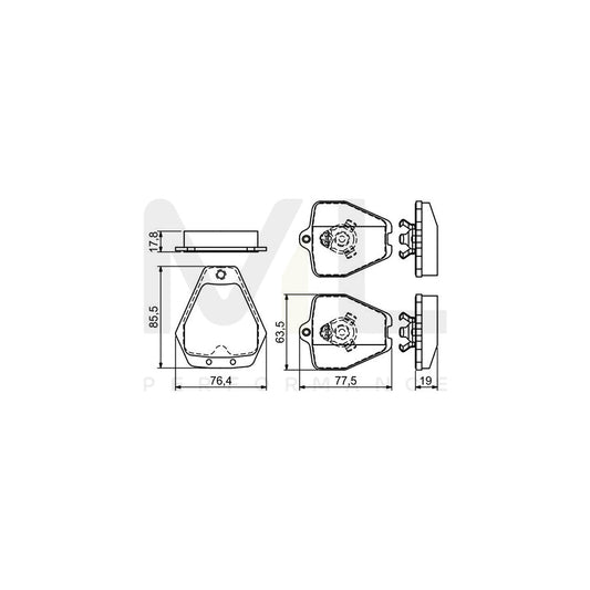 Bosch 0986494215 Brake Pad Set For Audi A4 With Anti-Squeak Plate, With Mounting Manual BP1151 | ML Performance Car Parts