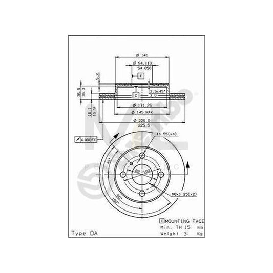BREMBO 09.5693.10 Brake Disc for TOYOTA Starlet III Hatchback (P70) Internally Vented | ML Performance Car Parts