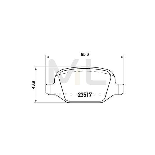 Hella 8DB 355 009-361 Brake Pad Set Not Prepared For Wear Indicator, With Accessories | ML Performance Car Parts