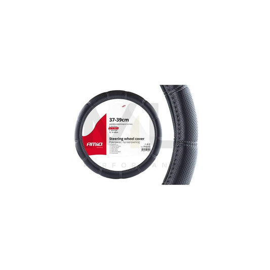 AMiO SWC-29-M 02566 Steering wheel cover Black, Ø: 37-39cm, Leatherette | ML Performance Car Parts