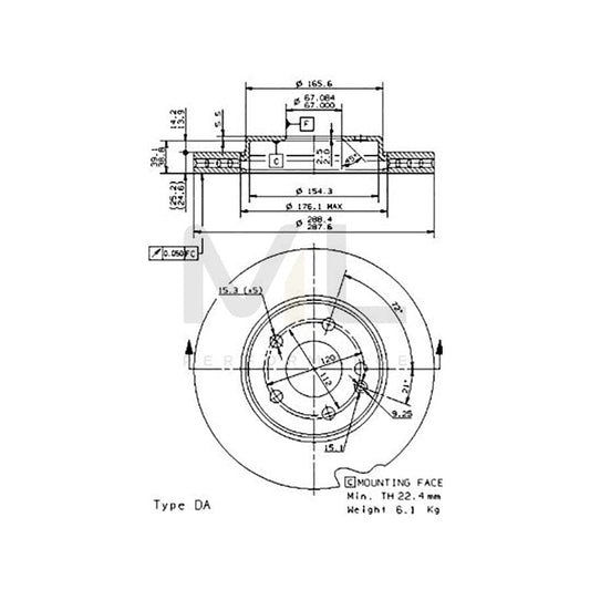 BREMBO 09.8681.10 Brake Disc Internally Vented, High-carbon, with bolts/screws | ML Performance Car Parts