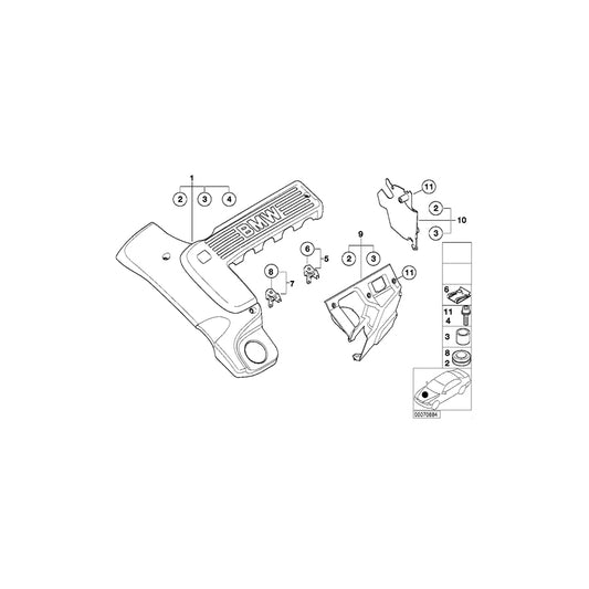 Genuine BMW 11147785145 E39 Acoustic Cover Left (Inc. 520d) | ML Performance UK Car Parts