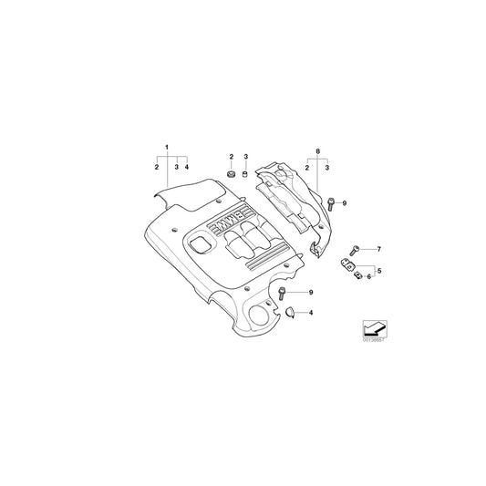 Genuine BMW 11147787331 E46 E83 Acoustic Cover Rear (Inc. X3 2.0d, 320d & 318td) | ML Performance UK Car Parts