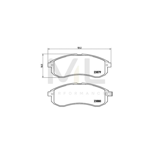 Brembo P 54 033 Brake Pad Set For Mitsubishi L200 Iii Pickup (K6) With Acoustic Wear Warning | ML Performance Car Parts